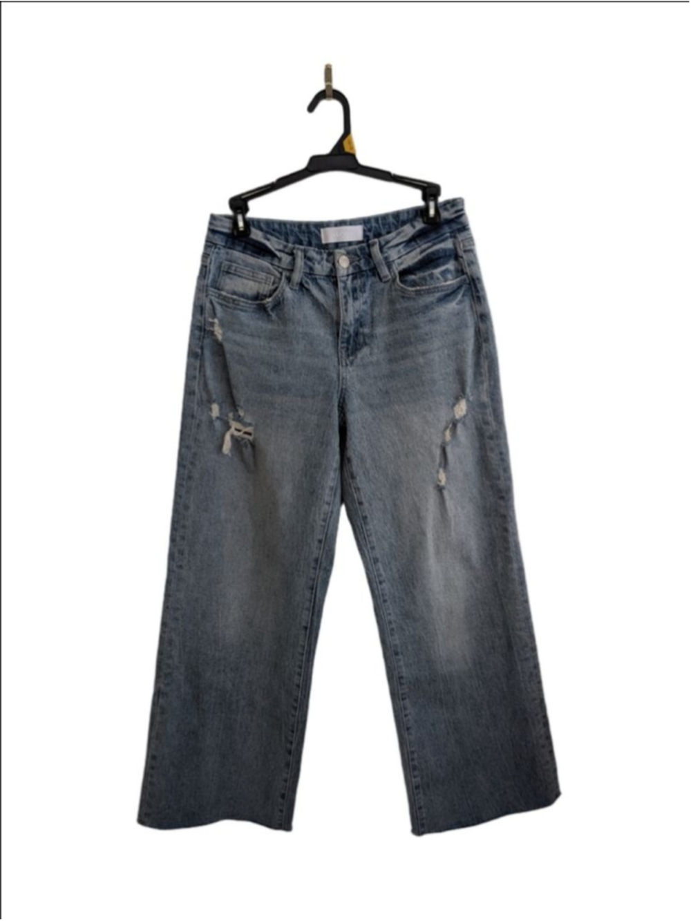 Vervet Distressed Wide Leg Crop Jeans Size 27 Light Wash High Rise Denim - Picture 2 of 9